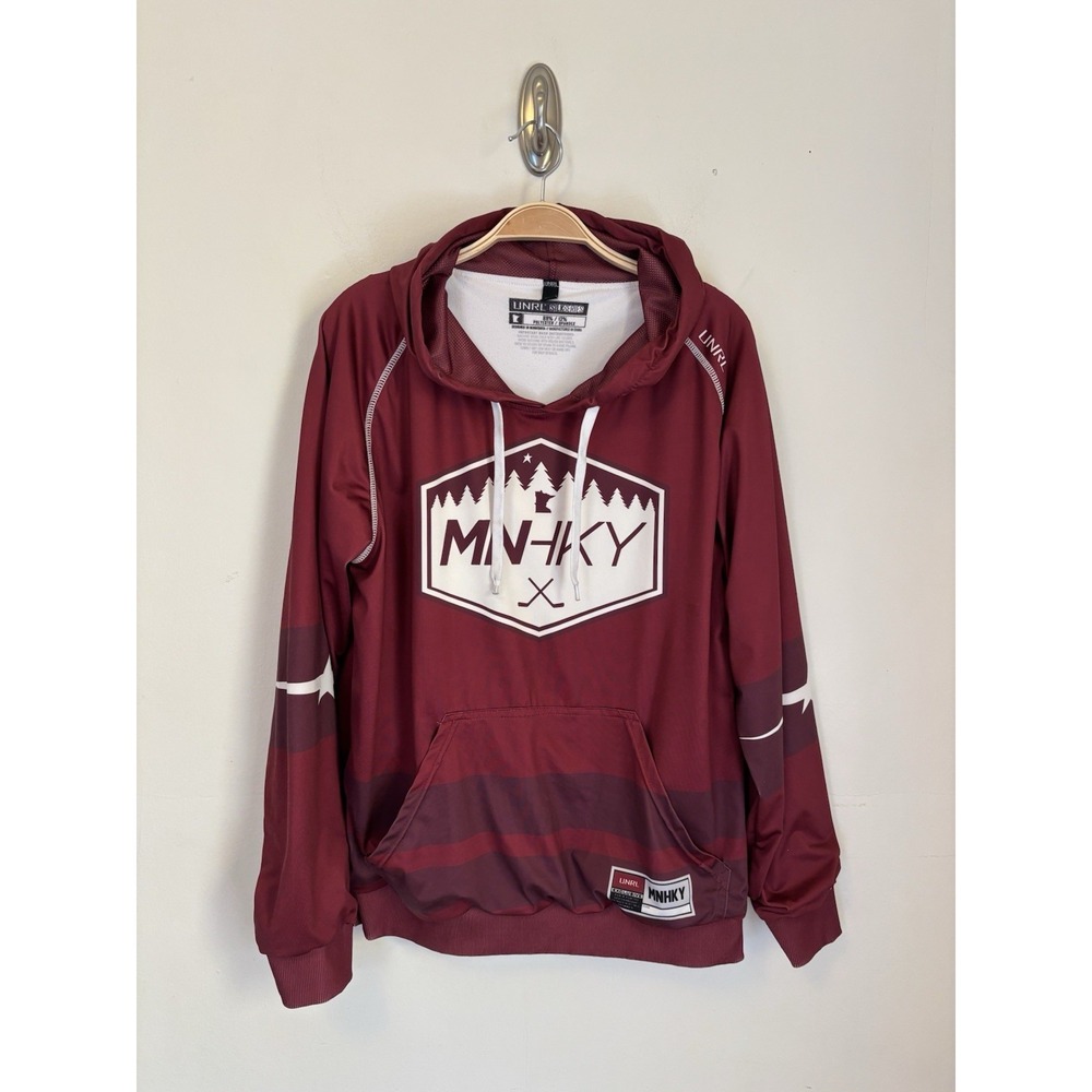 UNRL Hoodie Mens Silkseries MNHKY Minnesota Hockey Sweater Sweatshirt Small